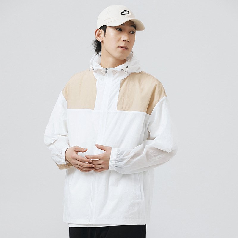UPF50+ Ice Silk Women's Breathable Hooded Jacket Sunscreen Varsity Jacket with Zipper Closure for Fishing Men's Fishing Clothes