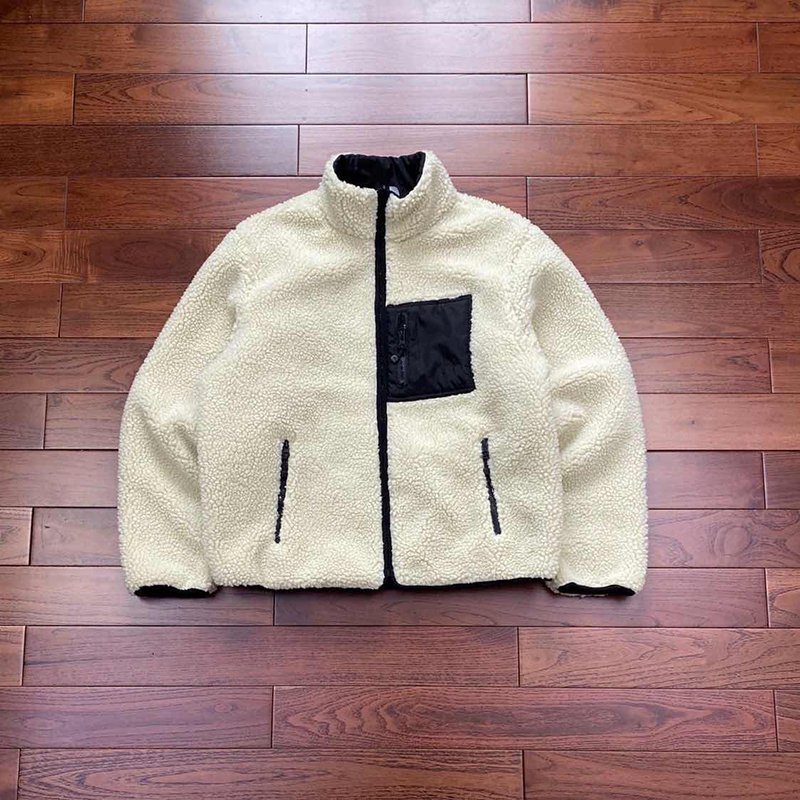 OEM Manufacturer Custom Blanket Reversible Garment Shearling Zip Up Bomber Winter Warm Coat Polar Fleece Sherpa Jacket For Men