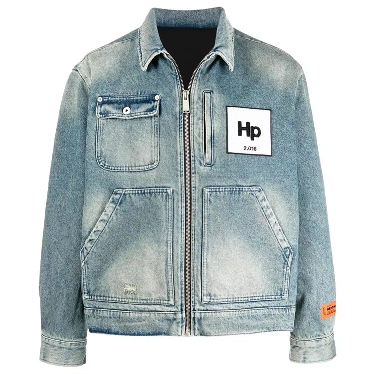 OEM New Fashion High Quality Men's Custom Logo Leisure Bleached Destruction Denim Jacket Plus Size Jackets