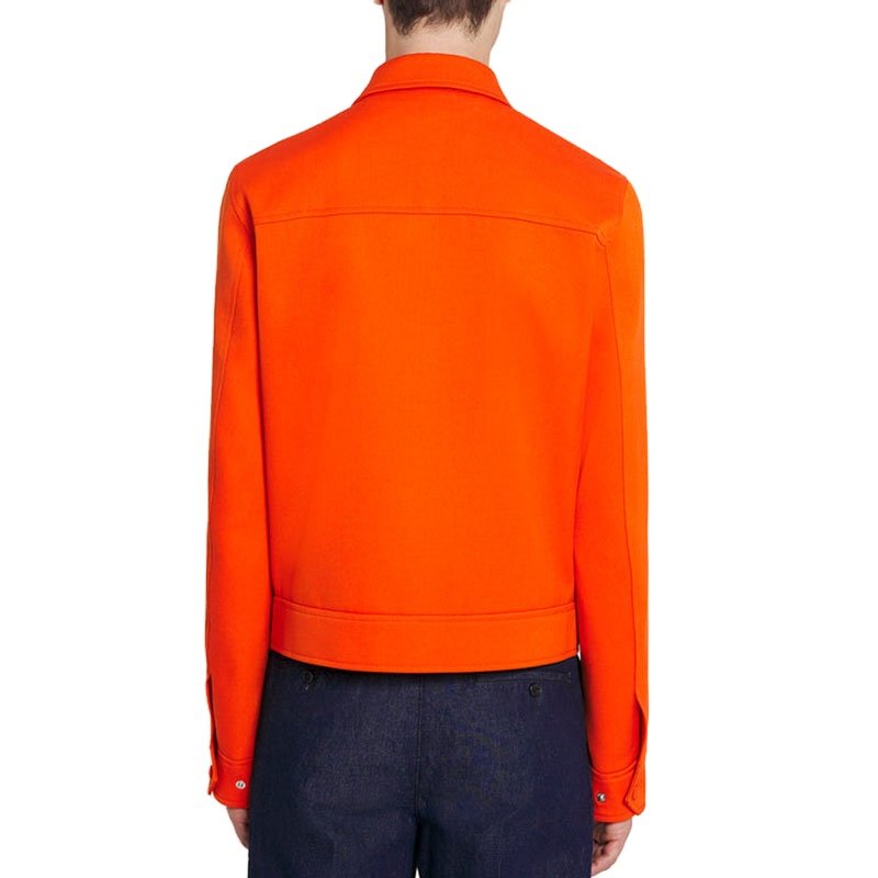 New Arrival High Quality Custom Logo Blank Shirt Collar Detail Zip Up Jacket Hot Sale Bright Solid Color Men's Jacket