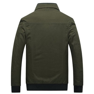 Pure Cotton Outdoor Casual Thin Stand Collar Long Sleeve Zipper Men's Jackets