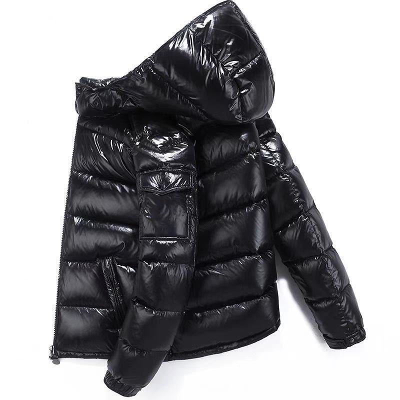 High Quality Down Coat Men's Bright Face Trend Hooded Short Thick Down Jacket Winter Bomber Shiny Men's Puffer Jacket