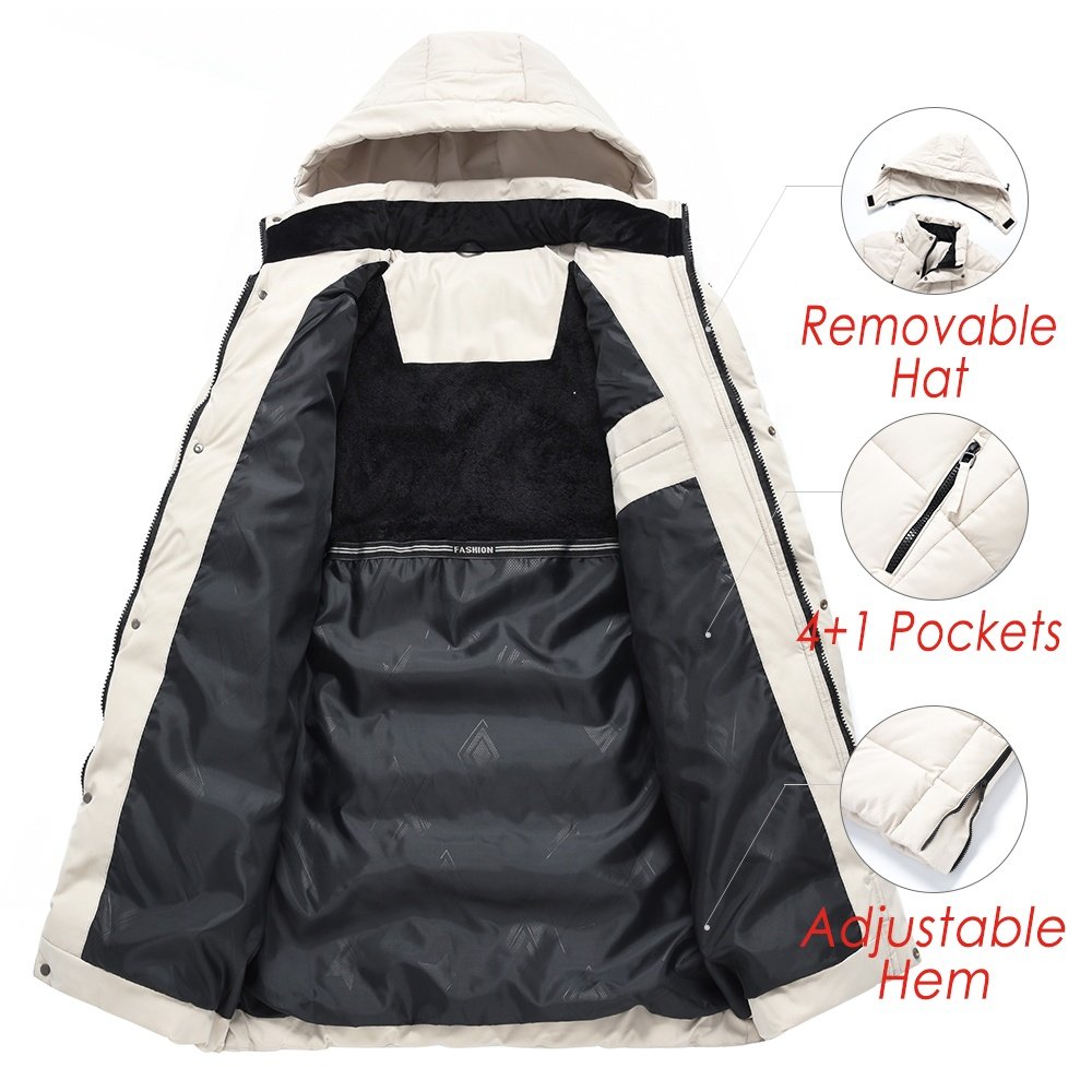 Custom Over sized Solid Color Winter Warm Bubble Thick Down Puffer Jacket With Hooded Long Sleeve Coat For Men