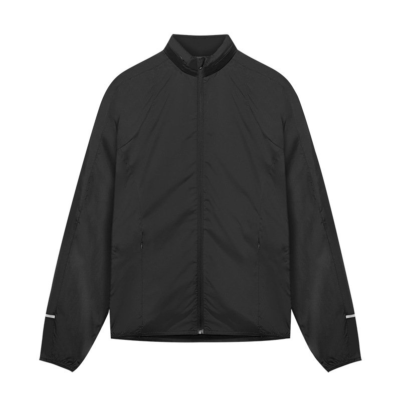 Custom Sportswear Men's Running Jacket Custom Reflective Logo Zip Up Hoodies Polyester Windbreaker Jacket