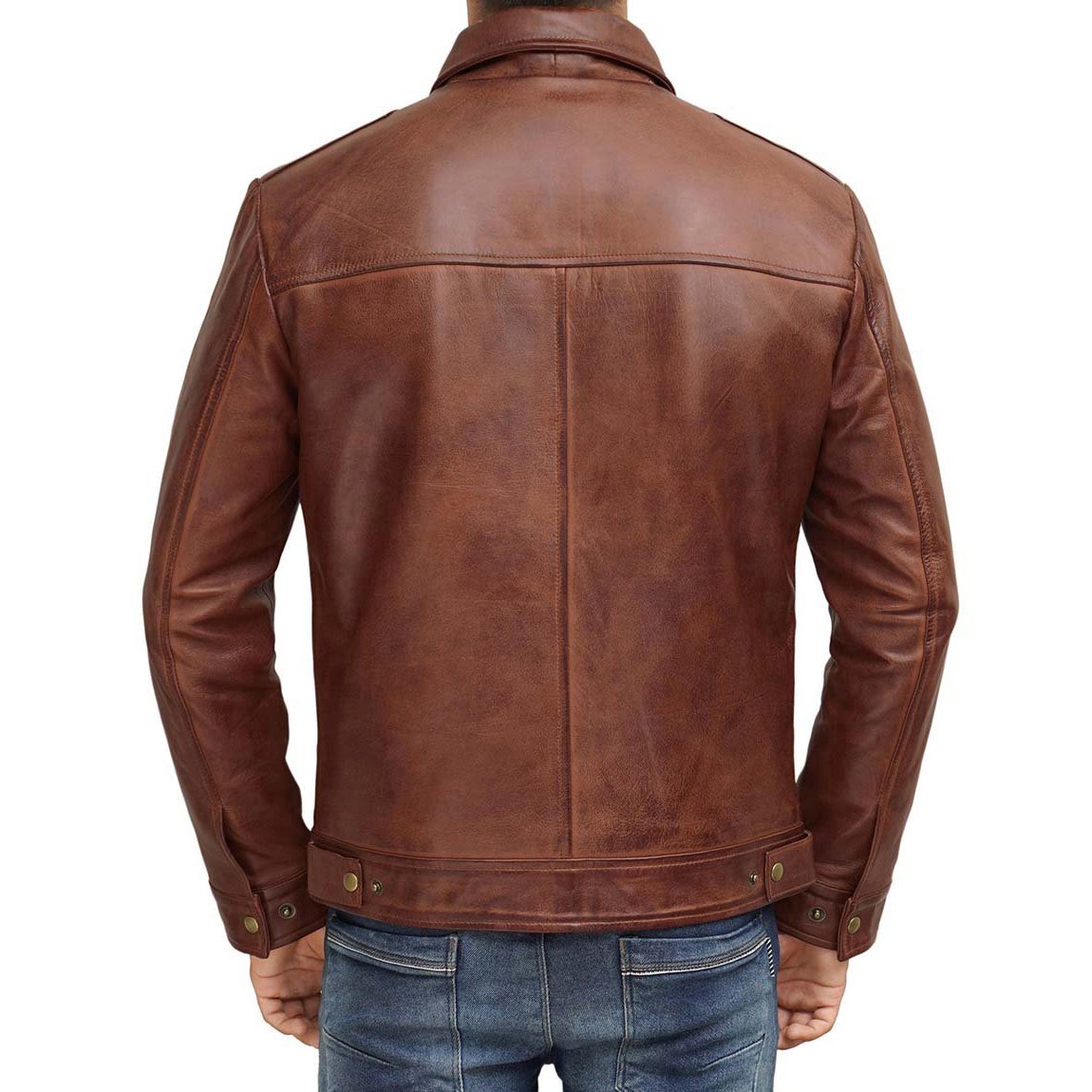 Men's Fashion Customized Heavy Style Leather Jacket Real Cow Skin Men's Full Sleeves Leather Jacket