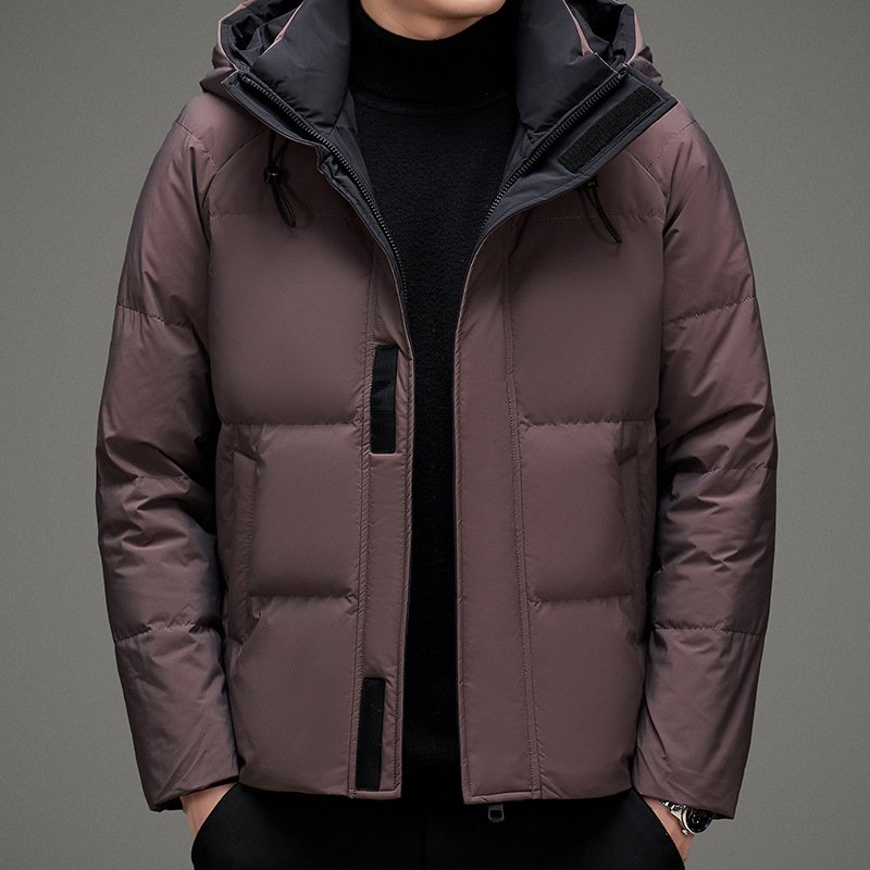 Factory Supply Men's Jacket Winter Customized Casual Wear Loose Windproof Warm Plus Size Solid Color Hooded Woven Canvas Pocket