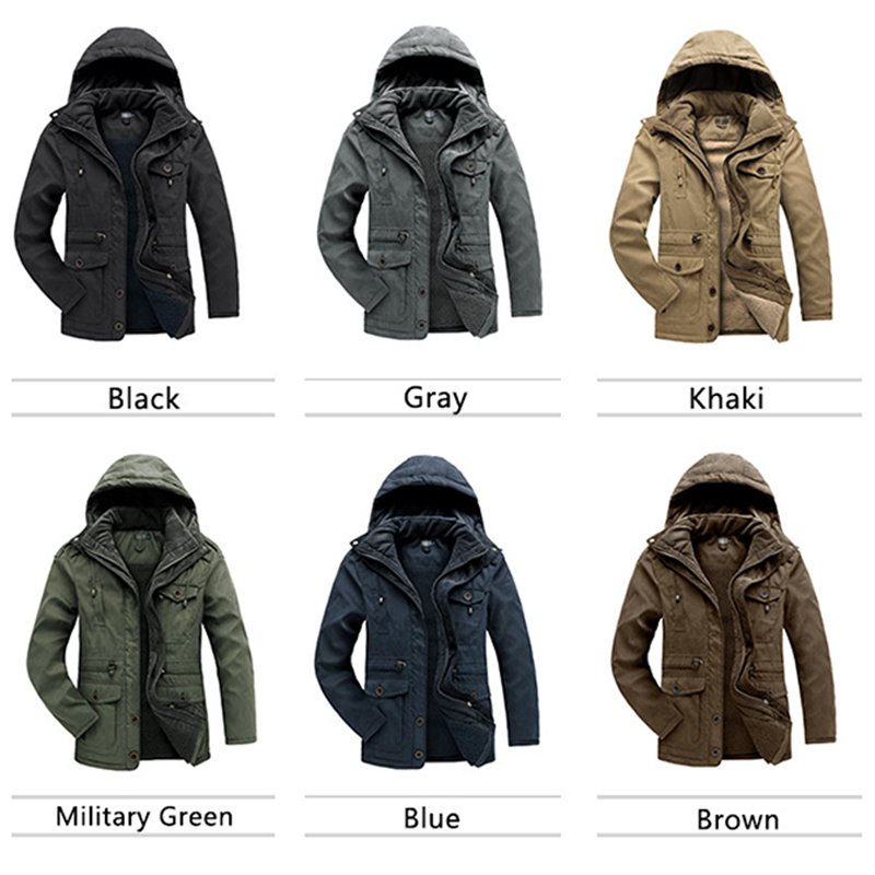 TONGYANG US Size Men's Fashion Thicken Parkas Warm Winter Jacket For Men Cashmere Fleece Coats Outdoor Male Hooded Outwear
