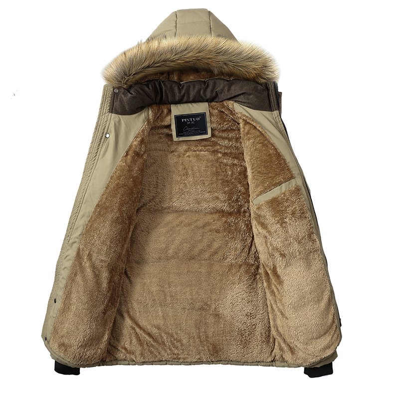 OEM Custom Design Thick Warm Winter Parka Men Fleece Hooded Men Winter Jacket Coat Cargo Jackets Men Plus Size Jacket