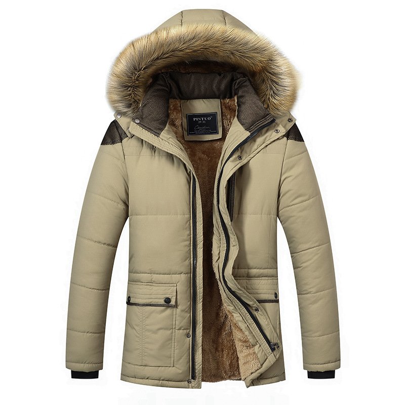 OEM Custom Design Thick Warm Winter Parka Men Fleece Hooded Men Winter Jacket Coat Cargo Jackets Men Plus Size Jacket