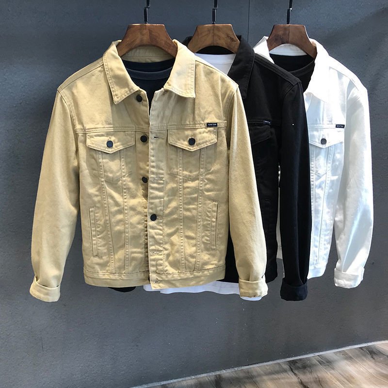 Spring Autumn Custom logo Jacket Slim Fit Fashion Casual Style Men's Denim Jacket Korean Style Cool Man Jacket