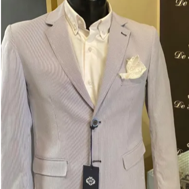 High Quality Beige 100% cotton summer tailored jacket, available from size 46 to 60 Made in Italy