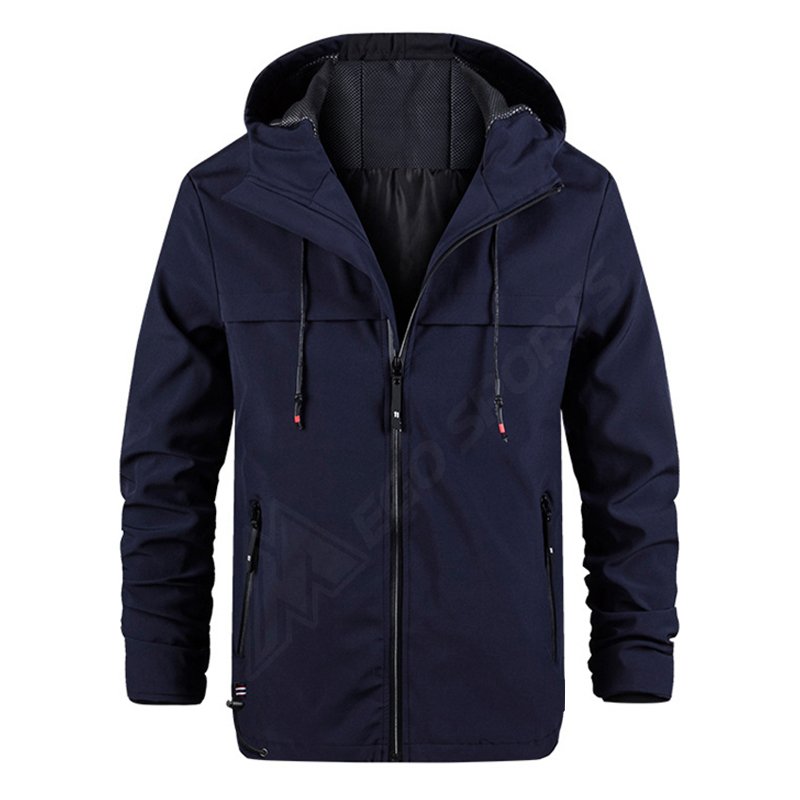 Men's Outdoor Soft shell Hooded Jackets Spring Outdoor Hiking Climbing Camping Trekking Windbreakers Male Coats