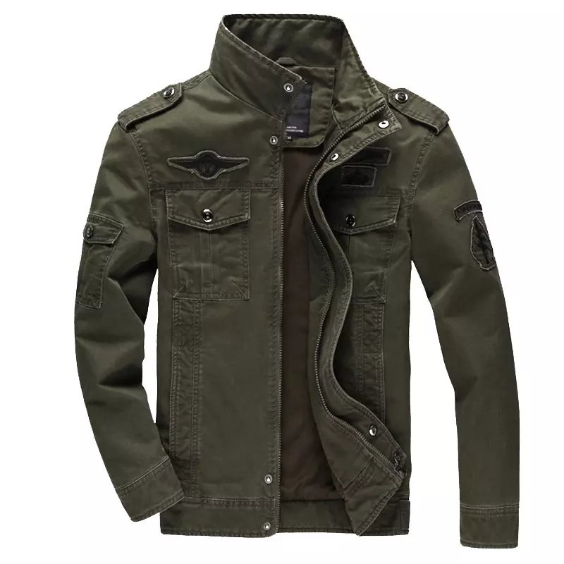 Autumn Men's New Casual Men's Jackets Work Jacket Cotton Washed Trench Coat upgrowing