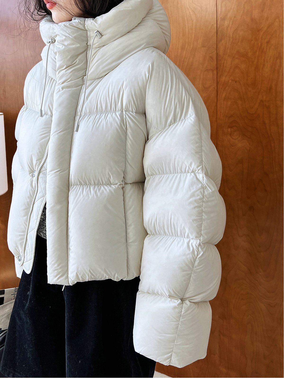 2024 new white goose down filled coat quilted mens crop puffer 90/10 winter warm winter jacket
