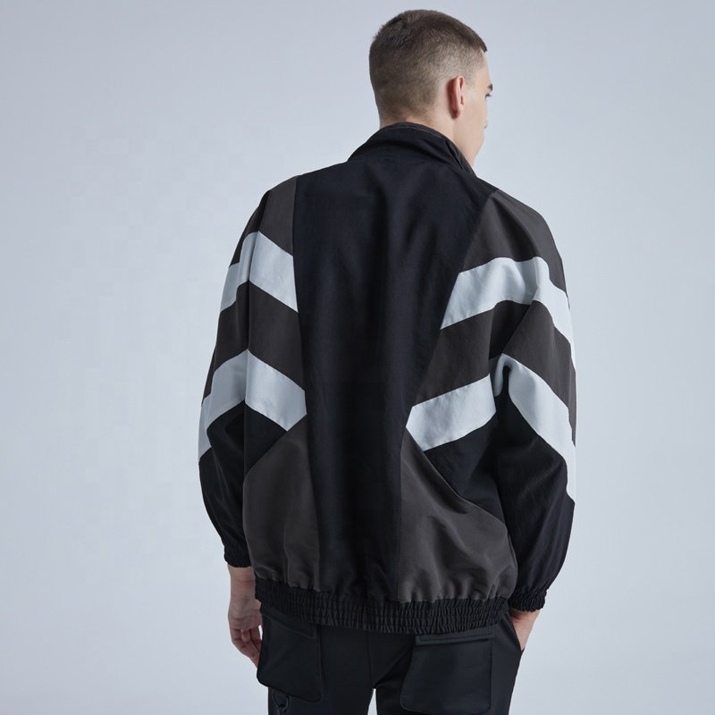 In-stock Item Vintage Splicing With Drawstrings Loose Windproof Men's Jacket