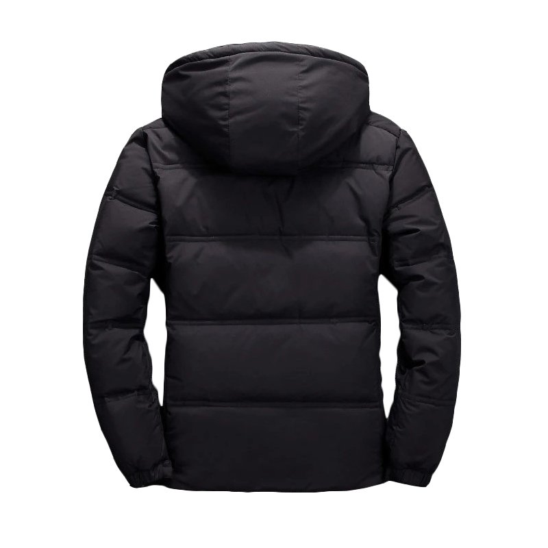 Men's Winter Warm White Duck Parka Jacket Solid Color Hooded Puffer Coat Thick Coats for Outdoor Plus Size Available