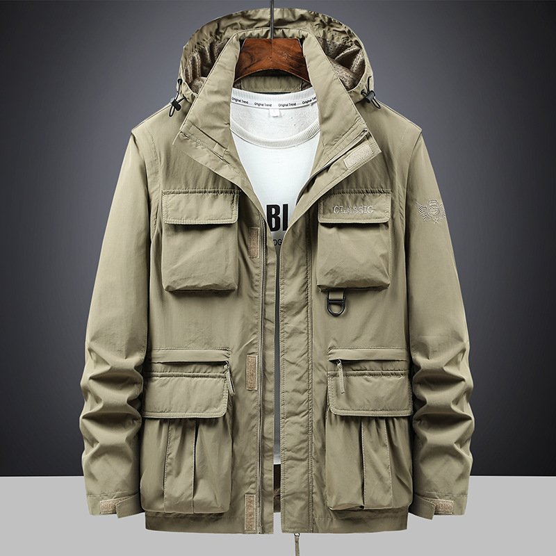 plus size men's jackets Hood Zipper Closure Baseball Suit Motorcycle Inspired Standing Collar Style men's coats