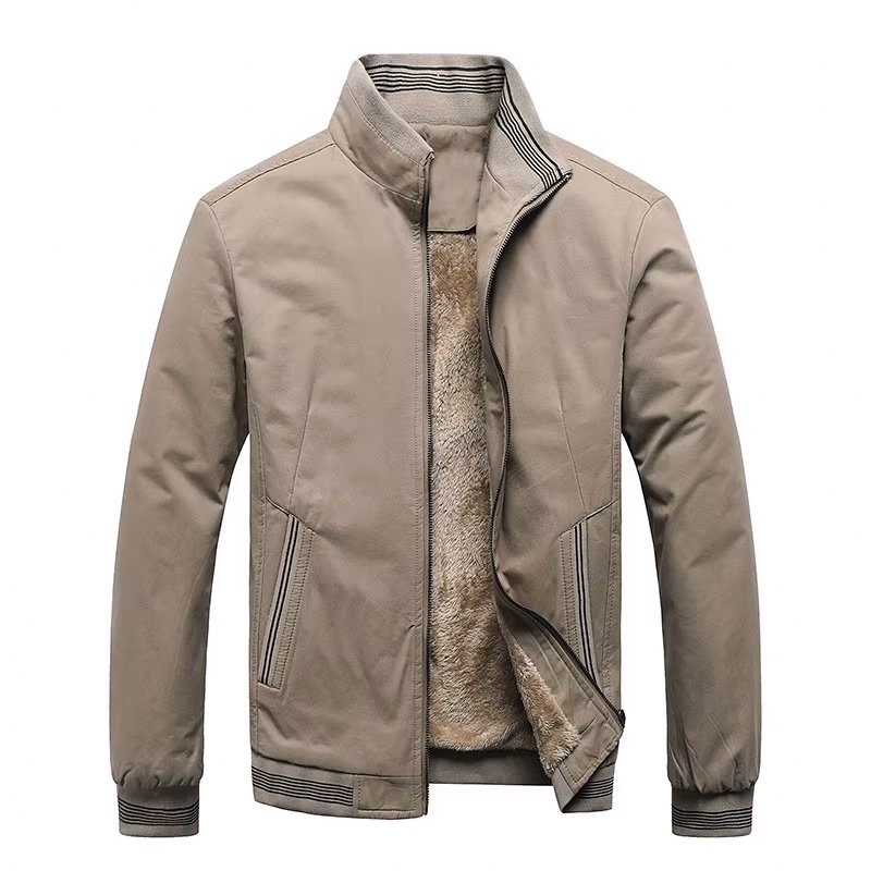 Winter New Windproof Men's Formal Plus Jacket Men's Casual Stand Collar Warm Jacket