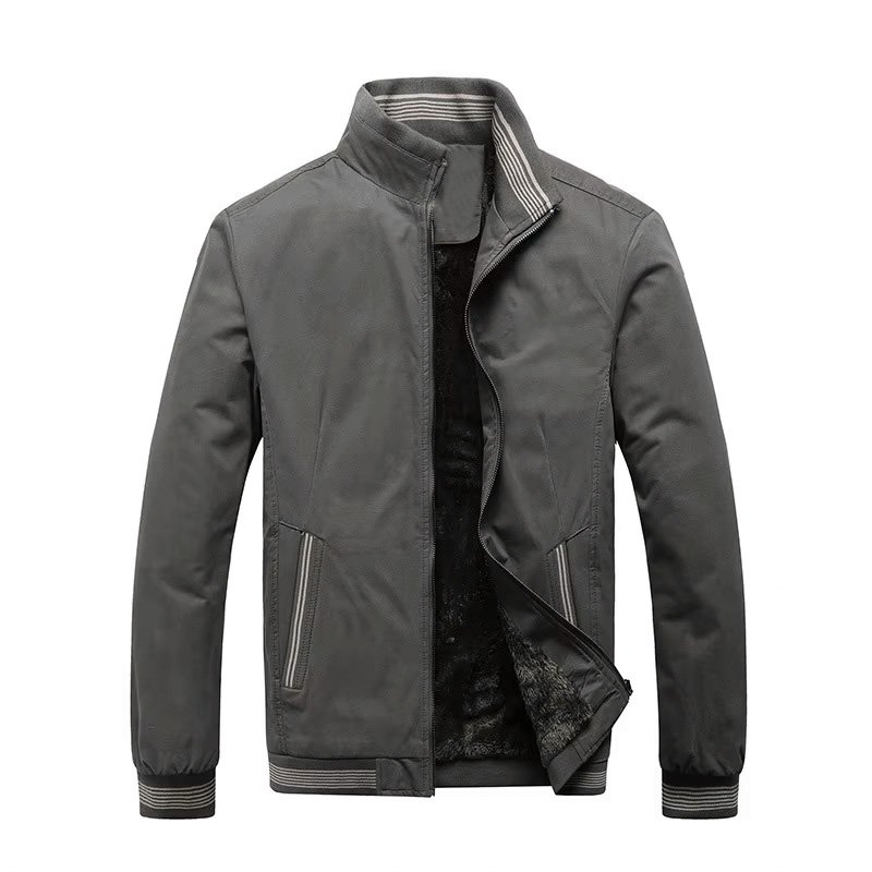 Winter New Windproof Men's Formal Plus Jacket Men's Casual Stand Collar Warm Jacket