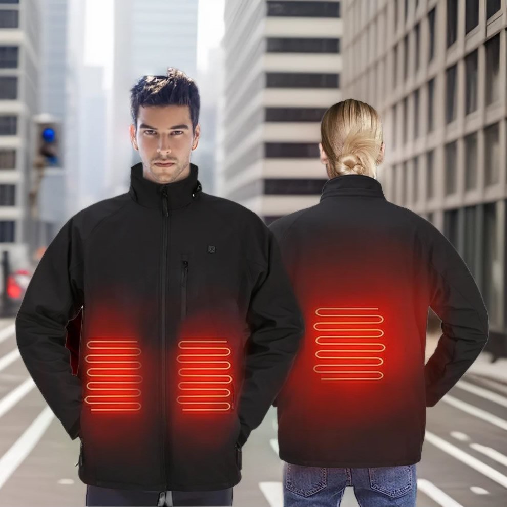 Outdoor Unisex Rechargeable Electric Heated Jacket for women Warm Quilted Heated Clothing with Breathable Hood Plus Size