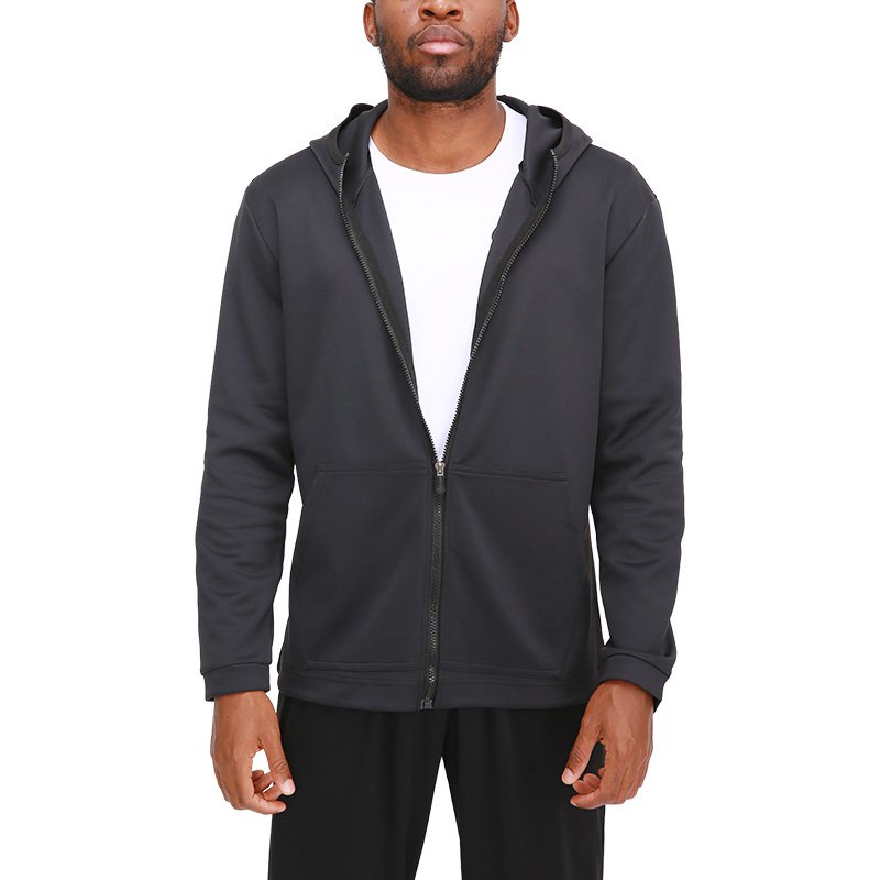 men's hoodies with full zipper loose casual fitness sports men coat