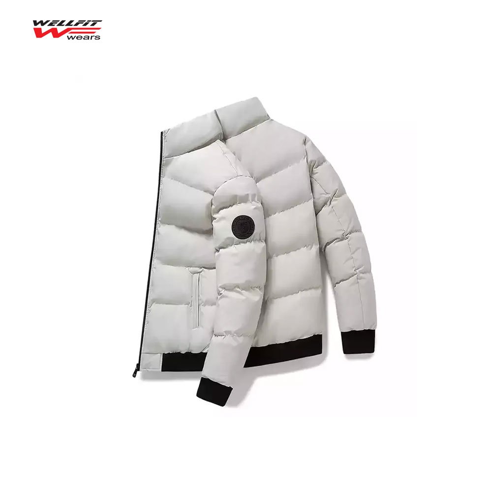 Custom Team Logo puffer Jackets Premium Quality Sports Outerwear with Wool Blend Fabric Customization Designs and Bulk Order
