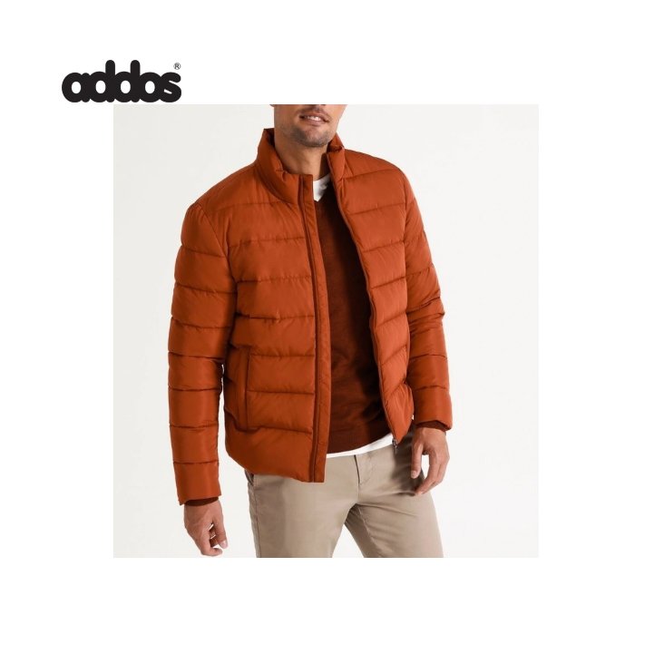 Fashion goose down feather shiny bubble men's puffer jacket