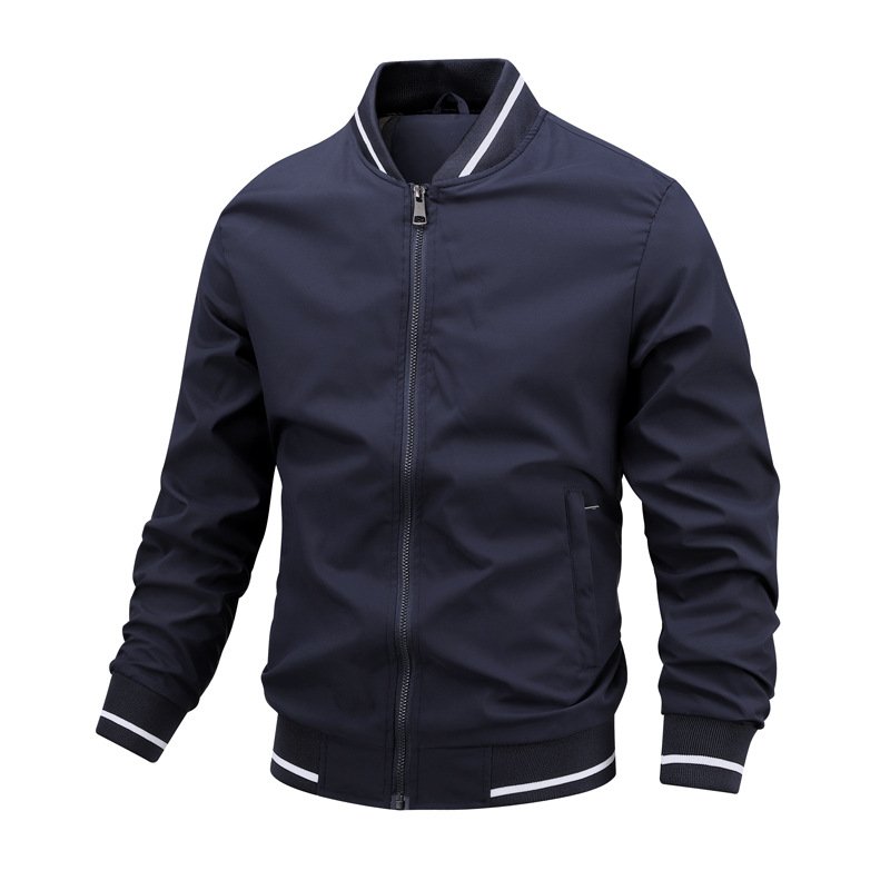 Men's casual fashion trench jacket can be custom embroidered, ironed logo of high quality men's jacket