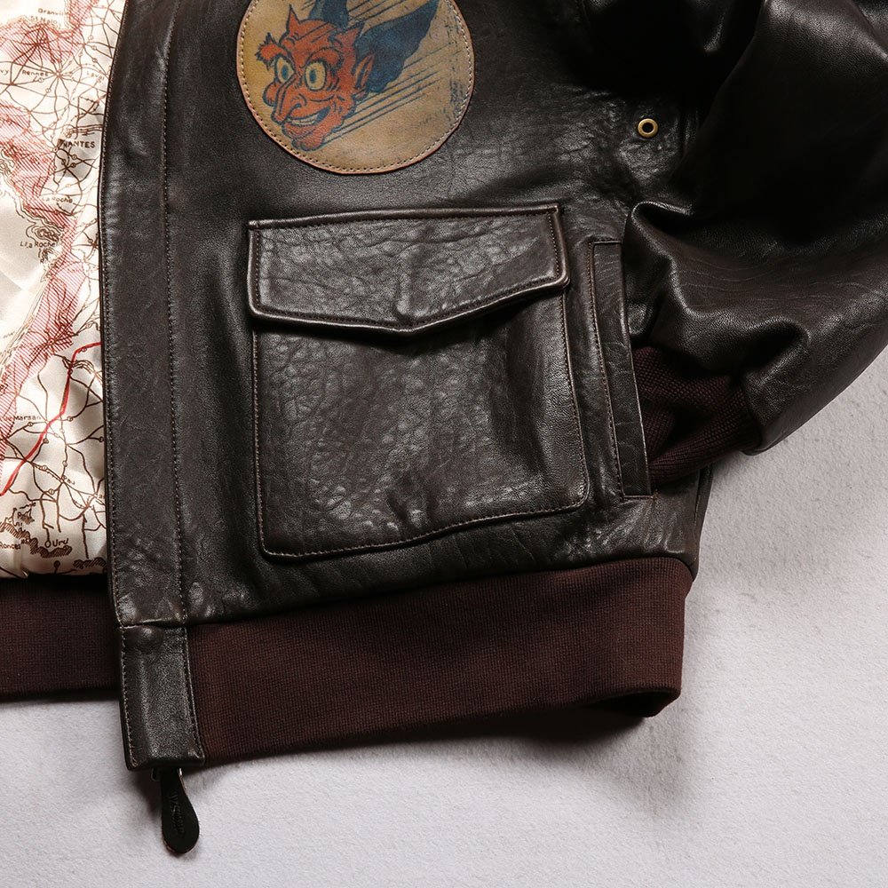 Winter custom Saipan B29 bomber flight suit leather coats men's Italian Dark brown thickened sheepskin plus size leather jacket