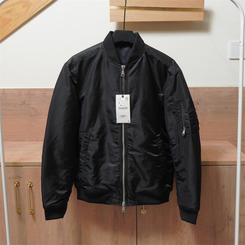 High Quality Casual Fall Winter Cotton Padded Thick Zipper Men's Ma-1 Flight Bomber Jacket