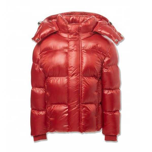 Fashionable Design Winter custom logo men's puffer jacket outdoor shiny bubbling jacket