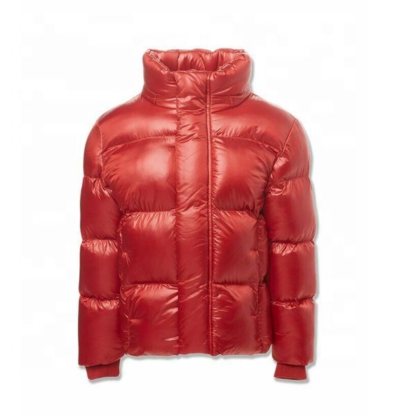 Fashionable Design Winter custom logo men's puffer jacket outdoor shiny bubbling jacket