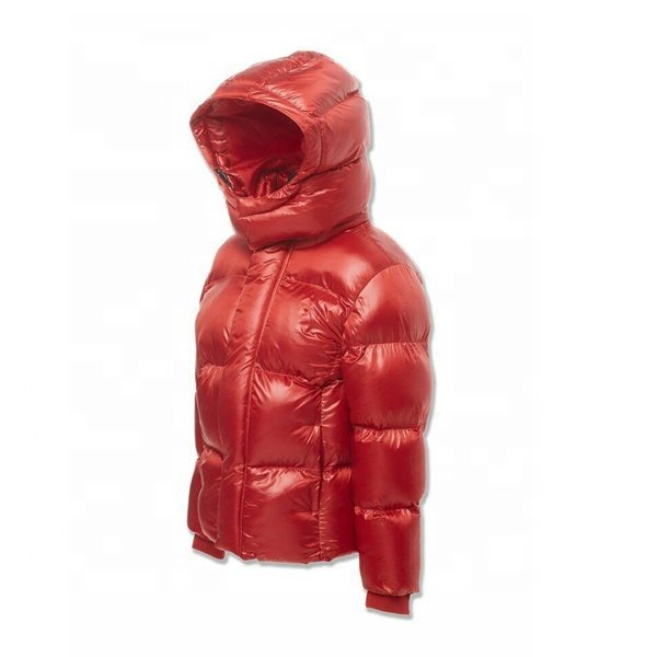Fashionable Design Winter custom logo men's puffer jacket outdoor shiny bubbling jacket