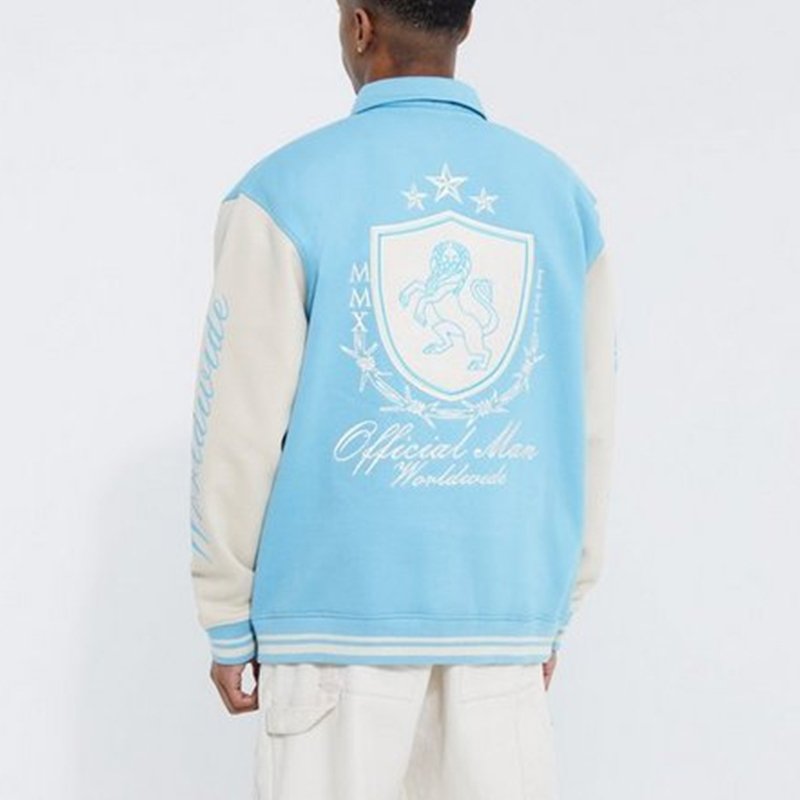 New Arrival Embroidery Men's Jackets Baseball Jacket Patchwork Leather Vintage Jacket