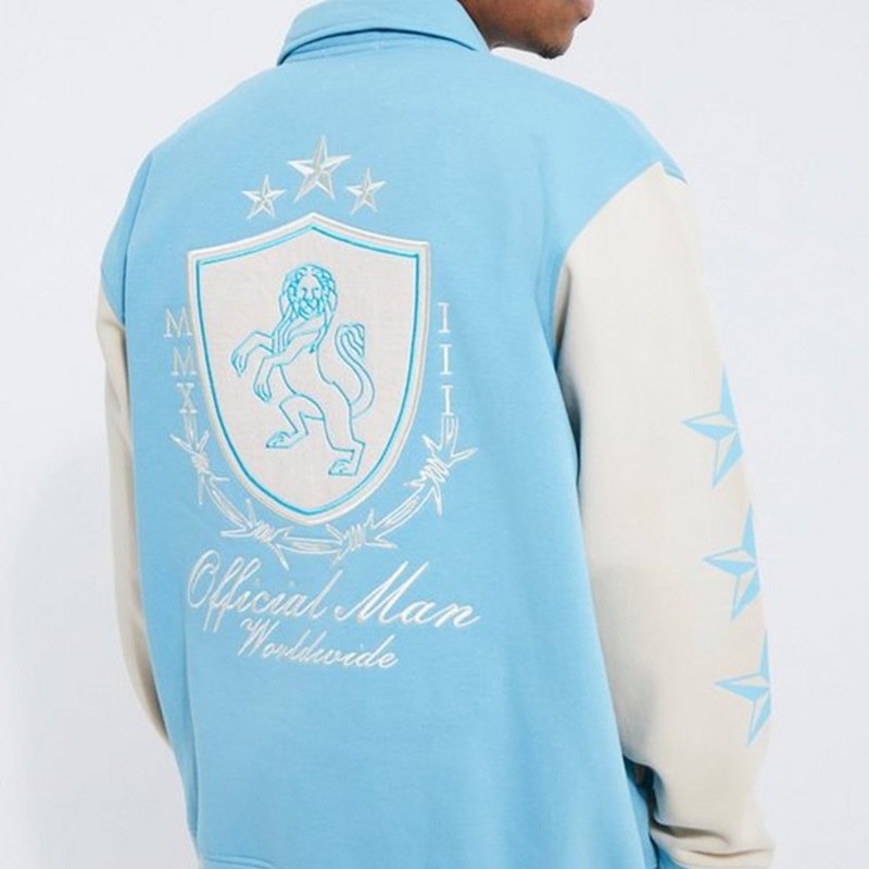 New Arrival Embroidery Men's Jackets Baseball Jacket Patchwork Leather Vintage Jacket