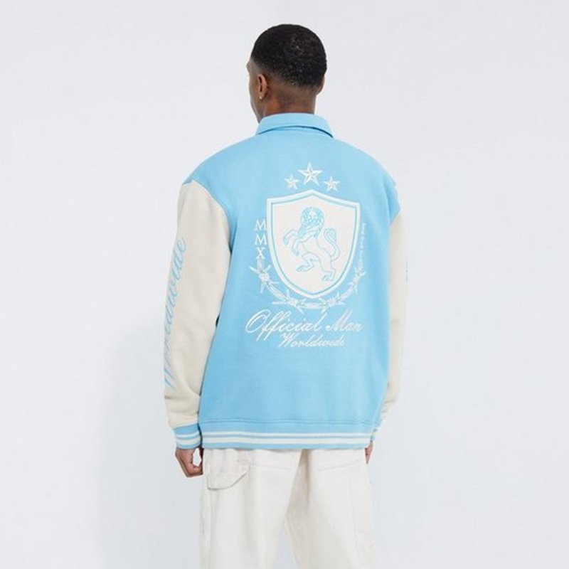 New Arrival Embroidery Men's Jackets Baseball Jacket Patchwork Leather Vintage Jacket
