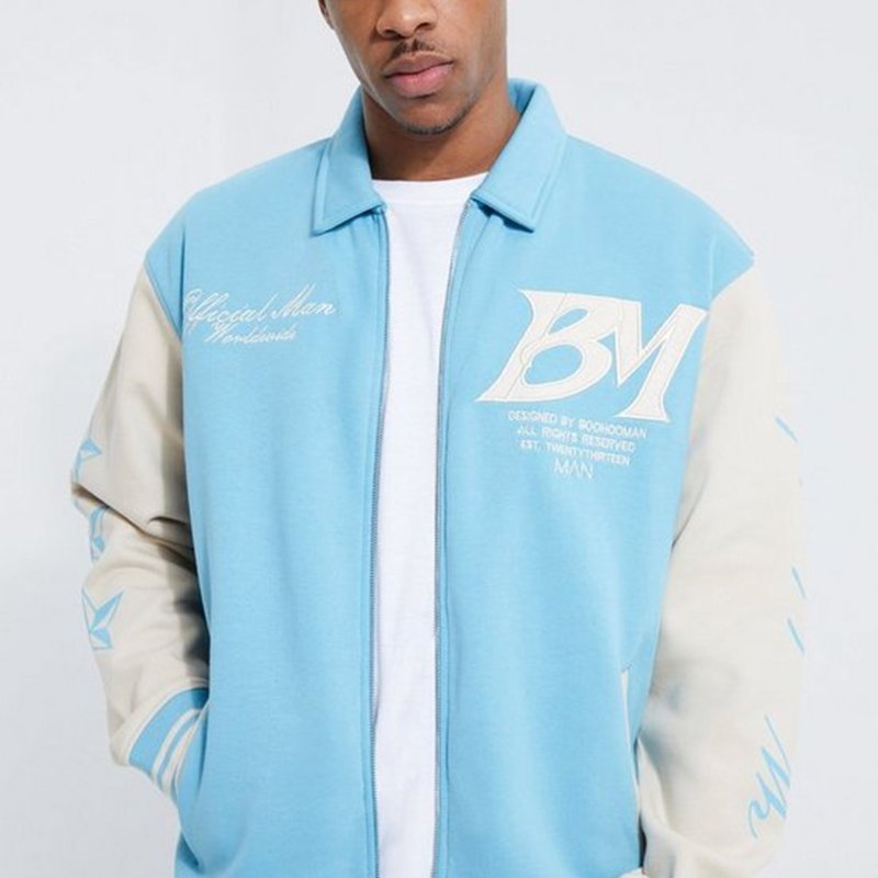 New Arrival Embroidery Men's Jackets Baseball Jacket Patchwork Leather Vintage Jacket