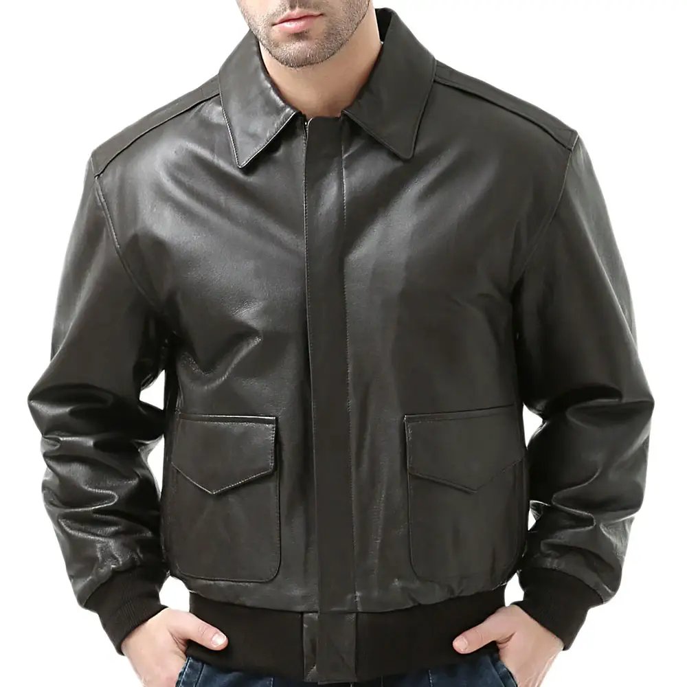 Mens Jackets Coats Windproof Leather Jacket And Coat Warm Keeping Pu Zip Front Leather For Men Stand Casual Knitted Nonwoven