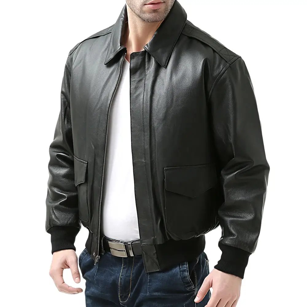 Mens Jackets Coats Windproof Leather Jacket And Coat Warm Keeping Pu Zip Front Leather For Men Stand Casual Knitted Nonwoven