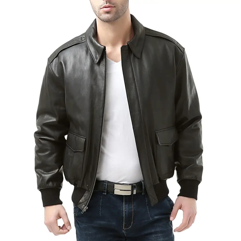 Mens Jackets Coats Windproof Leather Jacket And Coat Warm Keeping Pu Zip Front Leather For Men Stand Casual Knitted Nonwoven