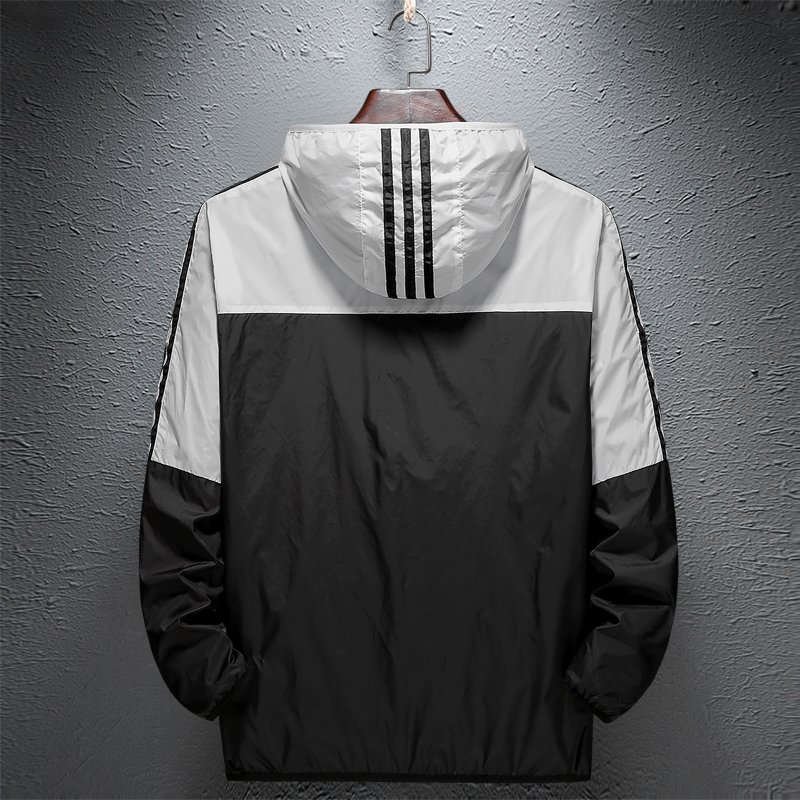 OEM Custom Logo Men's Windproof Sports Run Outdoor Jacket Autumn and Winter Hooded Windbreaker in XL Size Waterproof Fabric