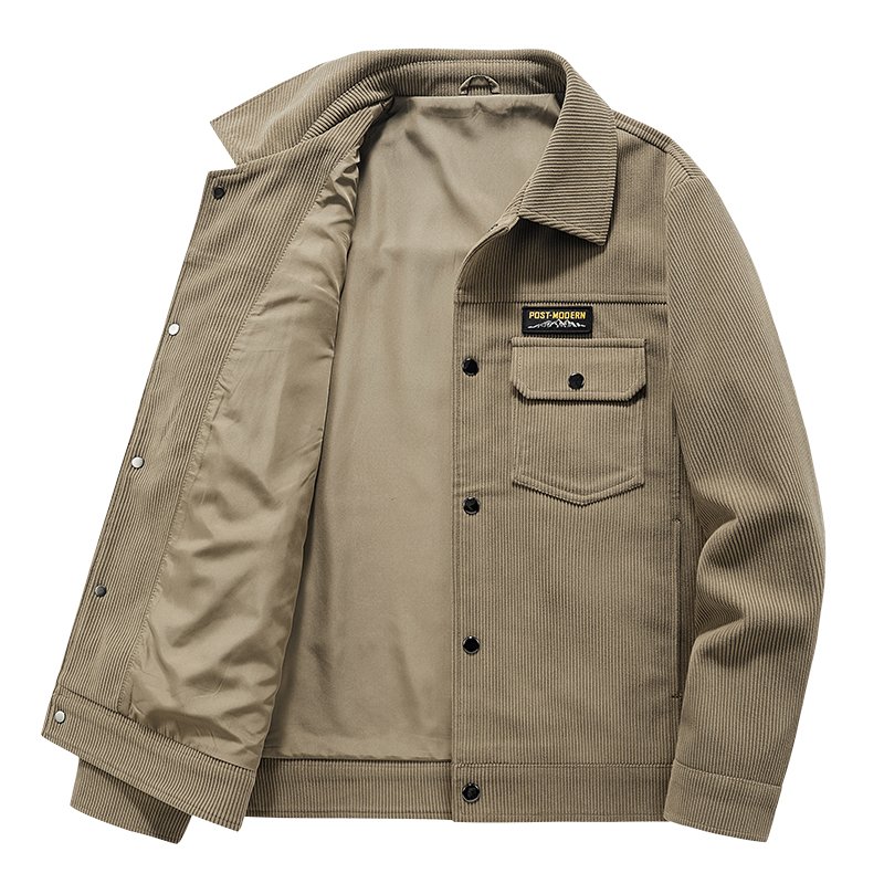 ANSZKTN Men Men's spring autumn jacket casual slim-fit coat corduroy fashion casual bomber jacket