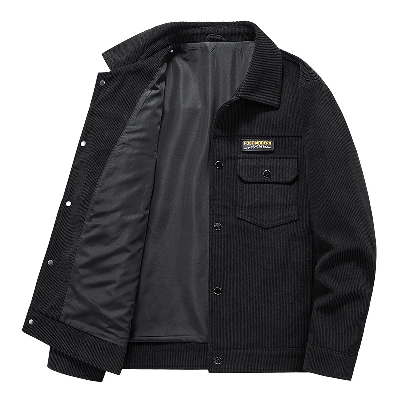 ANSZKTN Men Men's spring autumn jacket casual slim-fit coat corduroy fashion casual bomber jacket