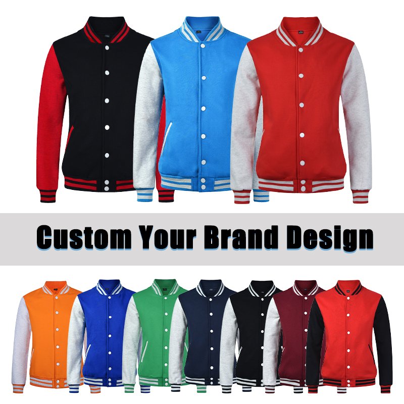 High Quality Custom Print Embroidered Varsity Jackets Custom School Unisex Baseball Jacket Oversized Letterman Jacket For Men