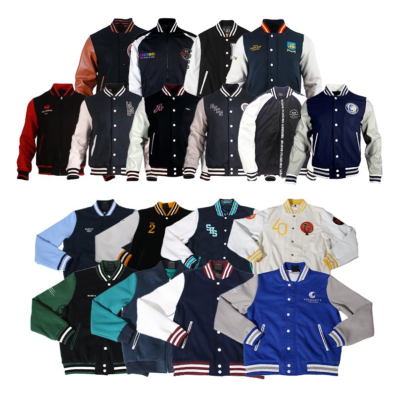 High Quality Custom Print Embroidered Varsity Jackets Custom School Unisex Baseball Jacket Oversized Letterman Jacket For Men