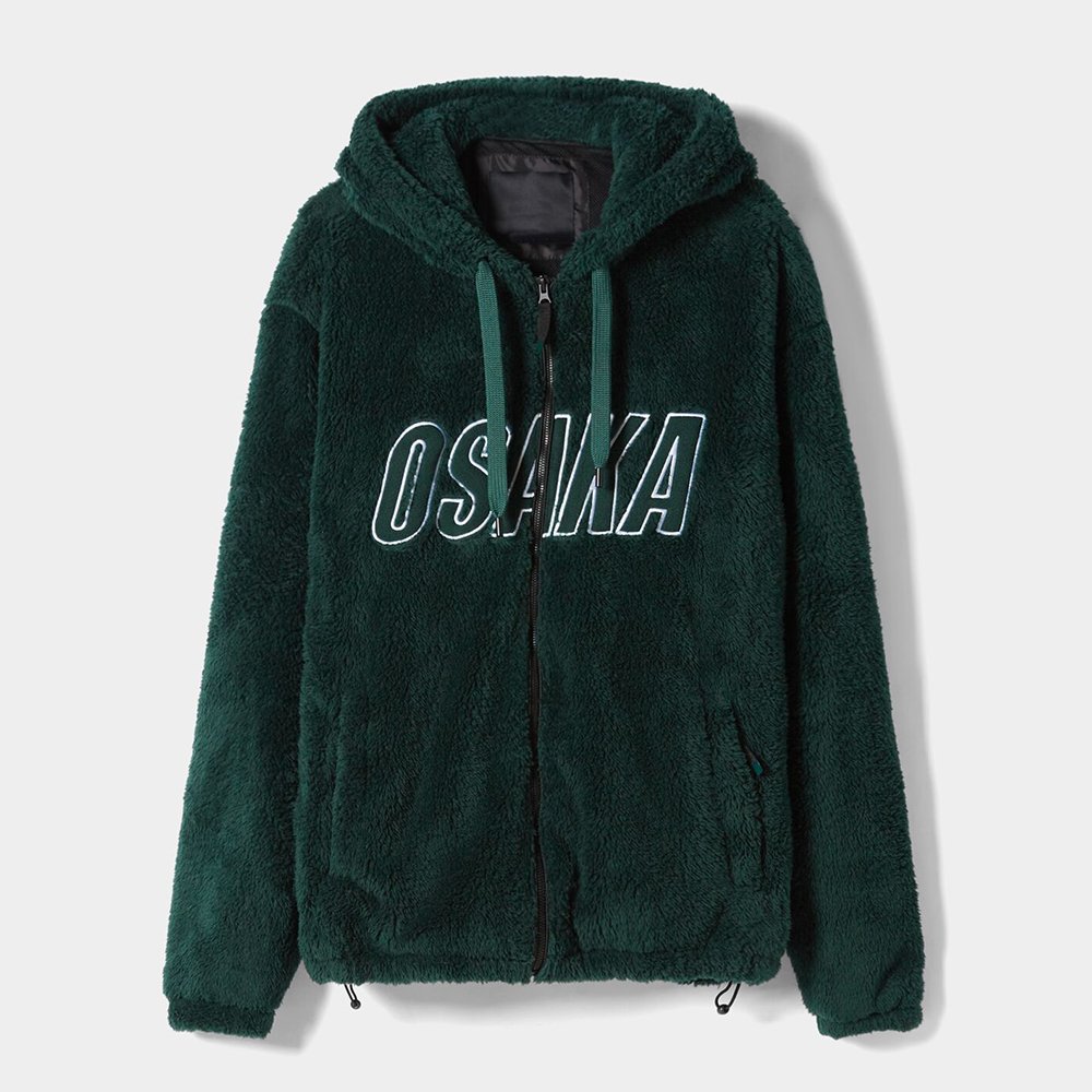 Winter Fashion Outdoor Warm Custom Design Elastic Hem Zip-Up Faux Fur Hood Men Fleece Jacket
