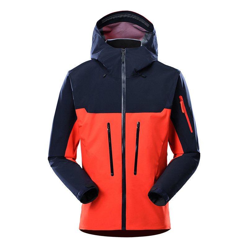 Men's Plus Size Outdoor Waterproof Hard Shell Hooded Jacket Breathable Windbreak for Fishing Hiking Rain Gear Mountain Jacket