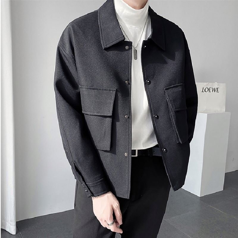 Hot Selling Casual Coat Turn-down Collar Single-breasted Cardigan Loose Slim Fit Men's Jackets