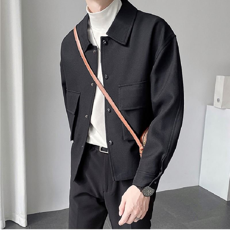 Hot Selling Casual Coat Turn-down Collar Single-breasted Cardigan Loose Slim Fit Men's Jackets