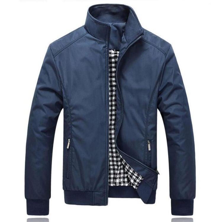 Autumn Winter Men Jacket Casual Black Blue Stand Collar Mens outdoor Windbreaker Coat Breathable Zipper Slim Male Jacket